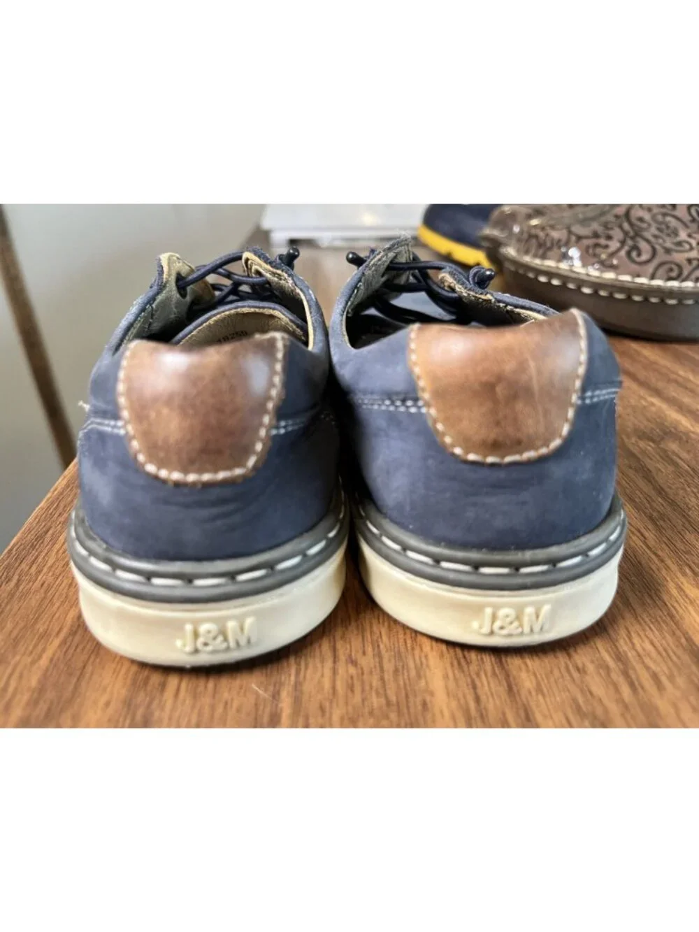 Johnston & Murphy Oxford Sneaker 11M‎ Blue Leather Preppy Classic Wedding